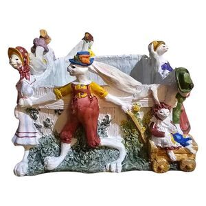 Vintage Dept 56 Easter Bunny Rabbit Parade Centerpiece Whimsical Basket Decor